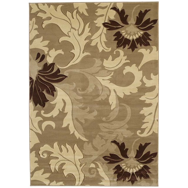 United Weavers Contours Area Rug 51021126 Orleans Beige Damask Leaves
