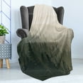 thumbnail image 4 of Forest Soft Flannel Fleece Throw Blanket, Northern Parts of the World Coniferous Trees Scandinavian Woodland, Cozy Plush for Indoor and Outdoor Use, 50" x 60", Cream Tan Dark Green, by Ambesonne, 4 of 5