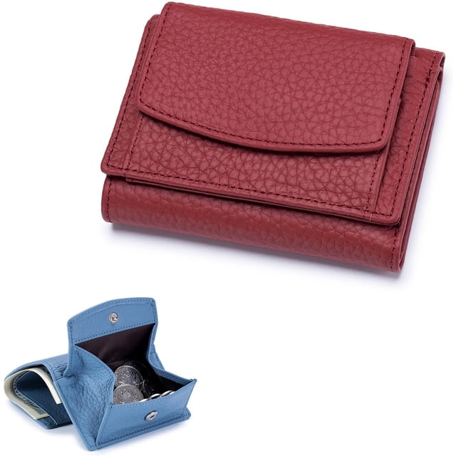 2025 New Genuine Leather RFID Blocking Card Holder Organizer Pocket Mini Wallet, Unisex Anti-Credit Card Fraud Folding Mini Wallet