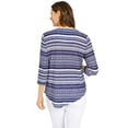 thumbnail image 2 of Alfred Dunner Womens  Spliced Dot Asymmetric Top, 2 of 6