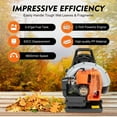 thumbnail image 3 of YNCE 63CC Gas Backpack Leaf Blower 2 Cycle Enginee 665 CFM 205 MPH , 3 HP ,Ergonomic Harness System,Low Vibration and Cruise Control Powerful Gas Blowers for Lawn Yard Care-Gifts for Dad (Orange), 3 of 10