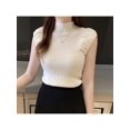 thumbnail image 2 of Kernelly Women Sleeveless Mock Neck Turtleneck Stretchable Knit Sweater Top, 2 of 2