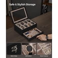 thumbnail image 2 of Caja de relojes SONGMICS de 8 ranuras y 2 niveles con tapa de vidrio, negro ébano, UJ, 2 of 3
