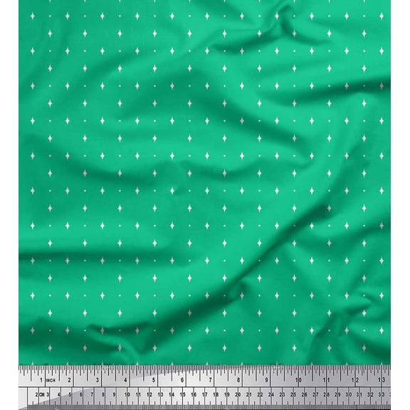 Soimoi Poly Georgette Fabric Diamond Small Print Sewing Fabric Yard 52 Inch Wide