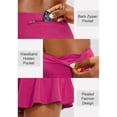 thumbnail image 4 of Athletic Skort Skirts for Women High Waisted Pleated Athletic Skort with 4 Pockets, Tennis Golf Running Casual Wear Rose red M, 4 of 8