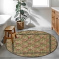 thumbnail image 3 of Sage Green Boho Round Area Rug 4Ft Washable Circle Rugs for Bedroom Dining Room, Vintage Ethnic Tribe Abstract Art Floral Non-Slip Carpet Floor Mats Indoor Outdoor Carpet Runner Aesthetic Home Decor, 3 of 8