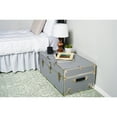 thumbnail image 6 of Rhino Trunk & Case Large Leather Embossed Vinyl Trunk, Summer Camp Footlocker, College Dorm Storage Chest, Bench - Strong Sportsman Trunks, 1000+ Pound Sitting Capacity 32"x18"x14" (Gray), 6 of 9
