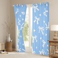 thumbnail image 3 of Erosebridal Blue Bow Love Heart Curtains Pack of 2 (42x84 Each) for Boys Girls, Cute Ribbon Curtains Blackout, 3 of 6