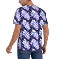 thumbnail image 2 of Picia blue starry sky Skull flower Pattern Mens Polo Shirts Quick Dry Short Sleeve Golf T Shirt Performance Moisture Wicking Casual Workout Baseball T-shirt-Large, 2 of 7