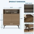thumbnail image 3 of Fluted Storage Cabinet with Metal Legs, Mid Century Buffet Credenza for Living Room, 3 of 9