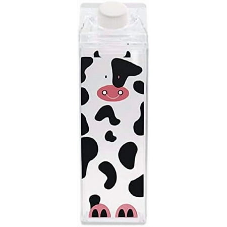 Milk Carton Shaped 17oz (500mL) Plastic Square Water Bottle - Leakproof Perfect for Fitness Gym Camping Sports$$Sport & Recreation Other