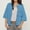 Blue, variant on FAHXNVB Womens Button Down Cardigan Casual Open Front 3/4 Sleeve Crewneck Sweatshirt Tops Solid Color Lightweight Fall Jacket