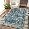 thumbnail image 2 of Haperlare Area Rug Vintage Floral Rug Non-Slip Rugs for Living Room Bedroom Kitchen Dining Room, 5' x 7' Blue Brown, 2 of 7