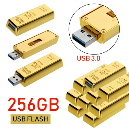 256GB USB 3.0 Gold Bullion Model Flash Pen Drive Memory Stick Thumb U Disk (Best 256gb Flash Drive)