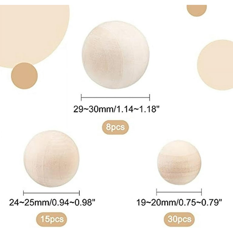 Natural Wooden Balls 1 inch Unfinished Wood Spheres for Crafts Jewelry  Making