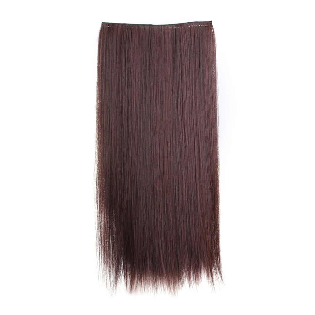 Women Long Straight Fake Hair High Temperature Fiber Ladies Natural Density  Wig Extensions Clip Patch Hair 