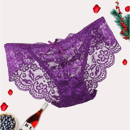 

UoCefik Floral Thongs for Women High Waisted Sexy See Through Panties Lace Underwear