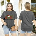thumbnail image 2 of Anbech Christmas Trees Shirt Women Plus Size Graphic Top Merry Christmas Letter Short Sleeve Tshirt, 2 of 9