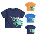 thumbnail image 2 of LRen Cute Kids Graphic Short Sleeve T-Shirt, Toddler Crew Neck Soft Cotton Casual School Uniform Tops for Little Boys Blue,4-5 Years, 2 of 4