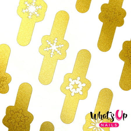 Whats Up Nails - Jolly Snowflakes Gold Vinyl Stencils Nail Art (Whats The Best Gold)