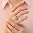 thumbnail image 3 of Diastar Jewels Women's Promise Ring – Heart Cut Green Cubic Zirconia, 14K Yellow Gold Finish, Solitaire Style, 3 of 5