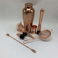 thumbnail image 4 of Naiovety Juego de 11 piezas, coctelera de oro rosa, marco de madera, taza medidora de acero inoxidable brillante, barra, cuchara, filtro de cóctel, Kits de equipo de elaboración de vino 750ml Naiovety HA024875-01, 4 of 5