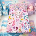 thumbnail image 5 of Manfei Axolotl Pattern King Sheets,Kawaii Salamander Bedding,4-Piece,1 Flat Sheet,1 Fitted Sheet and 2 Pillowcases, 5 of 6
