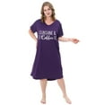 thumbnail image 4 of FEREMO Nightgown for Women Plus Size Long Sleepwear Printed Comfy Sleep Shirts 3 Pack, 4 of 6