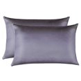 thumbnail image 1 of Fundas de almohada de seda Jocoku, 100% seda de morera, estándar, gris, juego de 2, 1 of 6