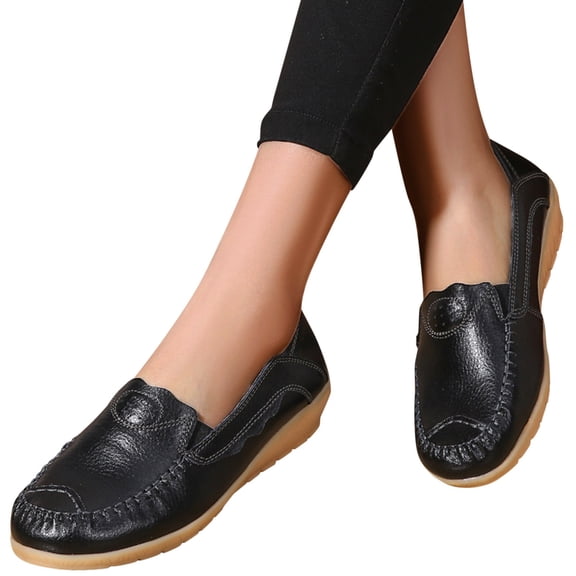 Vedolay Women's Casual Shoes Womens Loafers Cutout Breathable Comfort Soft sole Non-Slip Casual Shoes,Black 8