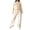 Apricot L, variant on 2 Pcs/Set Women Coat Pants Suit Half-high Collar Zip-up Long Sleeve Top Elastic Waist Wide Leg Pockets Trousers Winter Daily Wear Tracksuit
