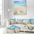 thumbnail image 3 of Designart Caribbean Beach Starfish - Beach Photography Throw Pillow - 18x18, 3 of 5