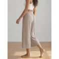 thumbnail image 5 of SWQZVT Women's Wide Leg Palazzo Lounge Capri Pants with Pockets High Waist Cropped Yoga Casual Pajama Pants, 5 of 6