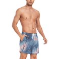 thumbnail image 4 of FORMRS Mens Swim Trunks Mesh Liner Quick Dry Casual Beach Board Shorts with Pockets, Sizes S-2XL, Trees in The Night, 4 of 9