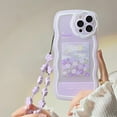 Compatible for iPhone 12 Pro Max Case with Chain Oil Painting Purple