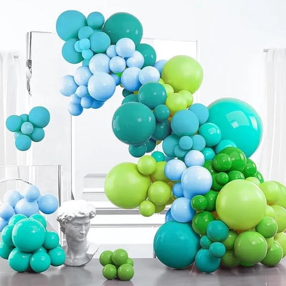 PartyWoo Green Balloon Garland, 100 pcs Shades of Green Balloons Pack for Balloon Garland Arch as Party Decorations