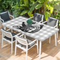 thumbnail image 2 of Grey Easter Table Cloths for 5 Foot Rectangle Tables, Spring Country Cute Bunny Plaid Checkered Patio Waterproof Elastic Fitted Tablecloths, Washable Rectangular Table Cover for Camping, 2 of 8