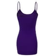 thumbnail image 3 of Essential Basic Women's Basic Casual Long Camisole Adjustable Strap Cami Layering Top, 1xl, Purple, 3 of 4