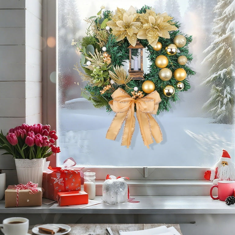　Decorated Christmas Wreath YOTQUSKI Christmas Wreaths for Front Door, 11.81