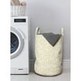 thumbnail image 3 of Vintage Laundry Bag, Simplistic Delicate Romantic Floral Motif Ornaments in Soft Pastel Tones Print, Basket with Handles Drawstring Closure for Laundromats, 13" x 19", Beige and White, by Ambesonne, 3 of 4