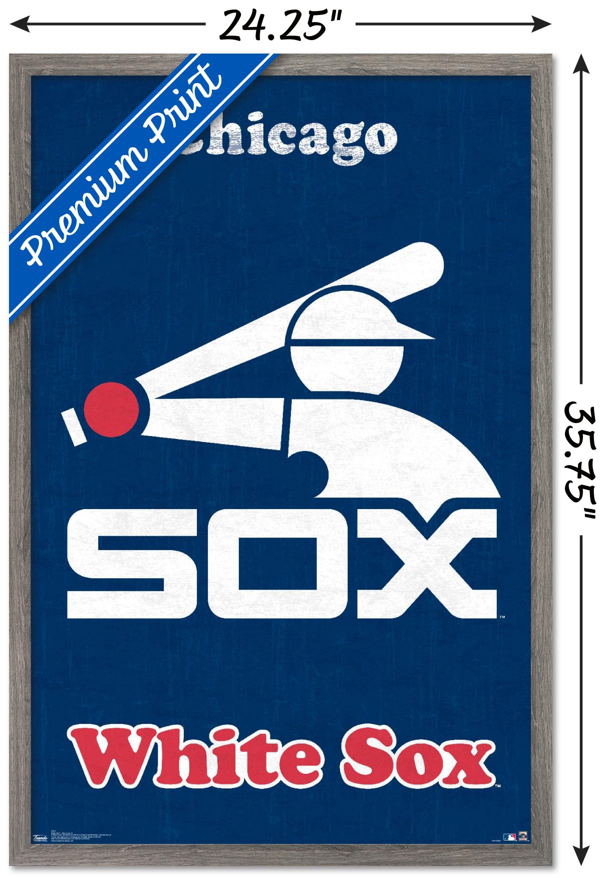 MLB Chicago White Sox - Retro Logo Wall Poster, 22.375" x 34", Framed