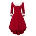 thumbnail image 3 of Vestido navideño de manga larga para mujer, vestido festivo de terciopelo de invierno, disfraz de señorita Papá Noel, San Nicolás para fiesta de Navidad, vestido de fiesta rojo S, 3 of 3