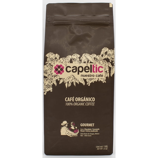 Café Capeltic Orgánico Gourment Molido 1KG - Cultivado, cosechado y tostado en Chiapas, México