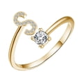 thumbnail image 1 of PVCS Bague Mode Exquise 26 Style Alphabet Anglais Lettre Bague en Cuivre, 1 of 1