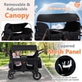 thumbnail image 4 of INFANS 4 Seater Wagon Stroller, All-Terrain Foldable Wagon for 4 Kids with Adjustable Push Pull Handles, 5-Point Harness, Detachable Seats, Snack Tray, Insulated Organizer, Removable Canopy, 4 of 9
