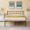 thumbnail image 3 of VECELO 3-Piece Bedroom Set with Full Metal Bed Frame with Headboard and 2 Black Nightstands, 3 of 9