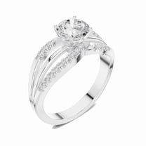 Zuwelria 1.06 Carat Wonderful Round Shape Moissanite Diamond Engagement Ring - Bridal Ring - Promise Ring | 18K White Gold Over Sterling Silver | D/VVS1 Size 5