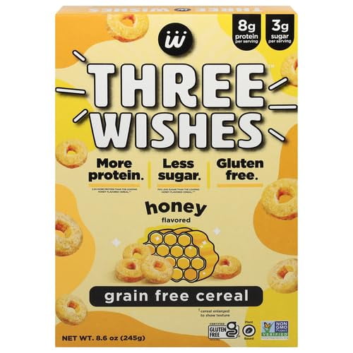 Three Wishes, Grain Free Cereal, Honey, 8.6 oz (245 g) Pack of 4