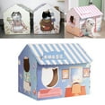 thumbnail image 4 of Maoww Corrugated Cardboard Cat House with Scratching Pad for Training Toy Cats Blue, 4 of 9
