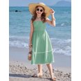 thumbnail image 5 of Arshiner Girls Spaghetti Strap Dress Tiered Cami Maxi Sundress with Pockets | Girls Summer Dresses for Kids 6-14 Years, 5 of 5